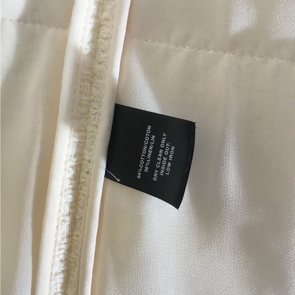 Lafayette 148 Custard Tweed Jacket with a Fringe hem - Picture 3 of 6